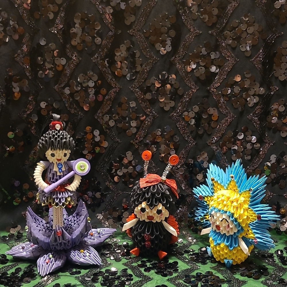 Handcrafted Origami Anime Figures Set